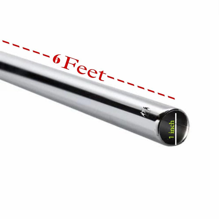 MAHRO Stainless Steel (Heavy Duty) 1 Inch Curtain Pipe Length: 6 Feet (72 Inches) Pack Of 2, SILVER