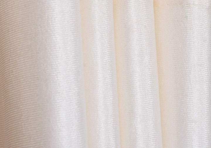 Homefab India Pack of 1 Royal Silky Cream Door Curtain with Stainless Steel Eyelets - 7 feet