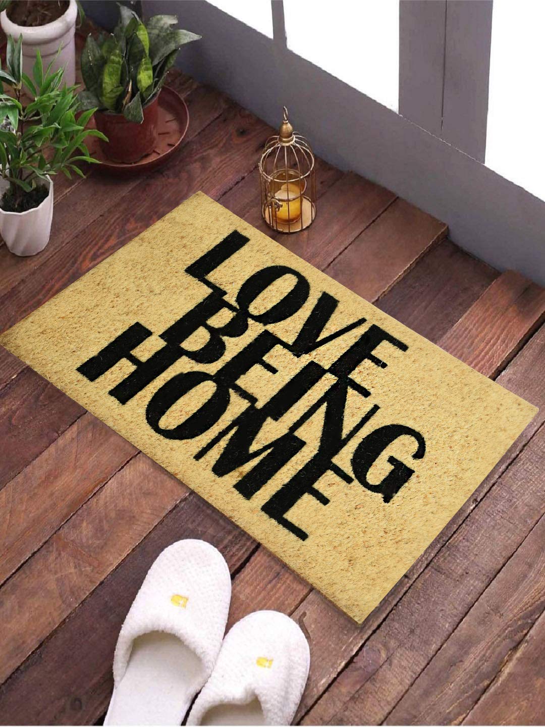 SWHF Doormat Mat for Front Door Entrance, Entryway Doormat with Non-Slip PVC Backing for Outdoor and Indoor Use, 14 x 24 Inch Coir Door Mats for Front Porch- Diamond